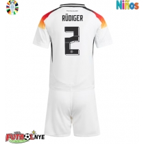 Camiseta Alemania Antonio Rudiger #2 Primera Equipación para niños Eurocopa 2024 manga corta (+ pantalones cortos)